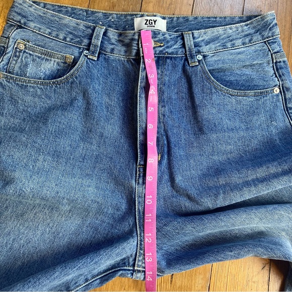 ZGY Denim Super High Rise Straight Relaxed Crop 31 - Picture 5 of 9